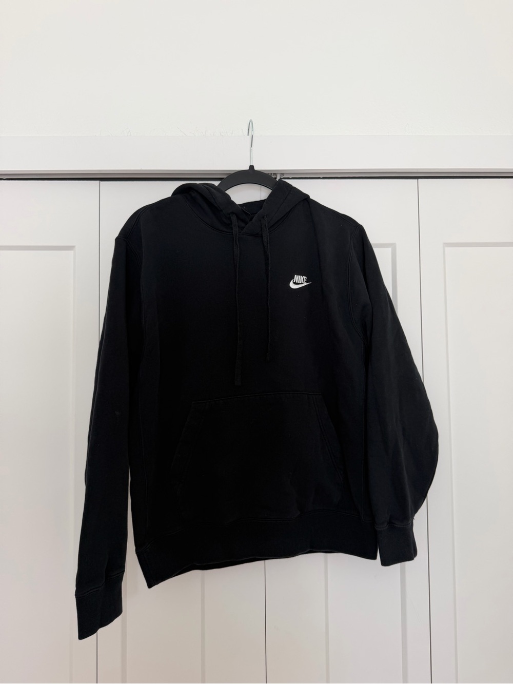 Nike Black Pullover Hoodie with White Swoosh